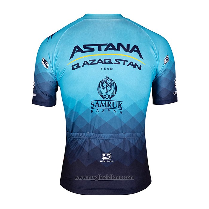 2022 Abbigliamento Ciclismo Astana Blu Manica Corta e Salopette